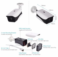WESEE 2MP WS-IP135B 3.6MM 4ARRAY 20-30M IP 2MP POELİ DIŞ VE İÇ ORTAM KAMERA - 1